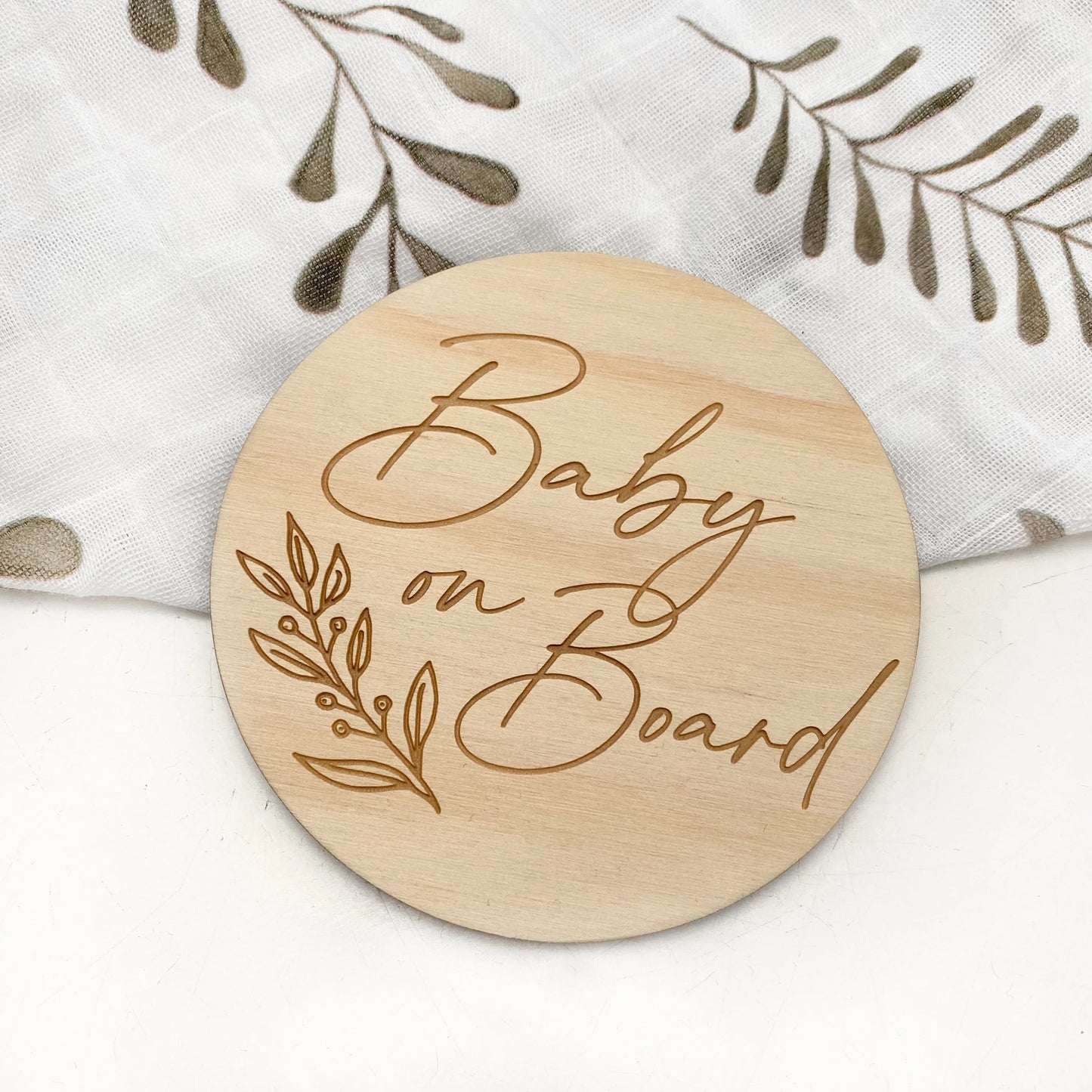 Baby on Board Milestone Plaque - Foliage