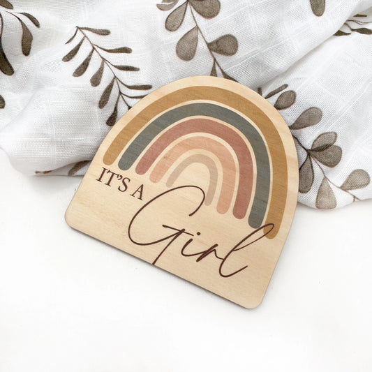 'It's a Girl' Baby Milestone Plaque - Rainbow Series