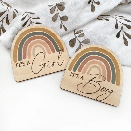 'It's a Girl' Baby Milestone Plaque - Rainbow Series