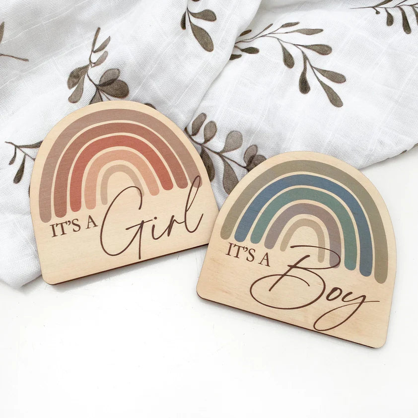 'It's a Girl' Baby Milestone Plaque - Dusky Rose Series