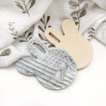 Bunny Silicone Teething Disc - Cream