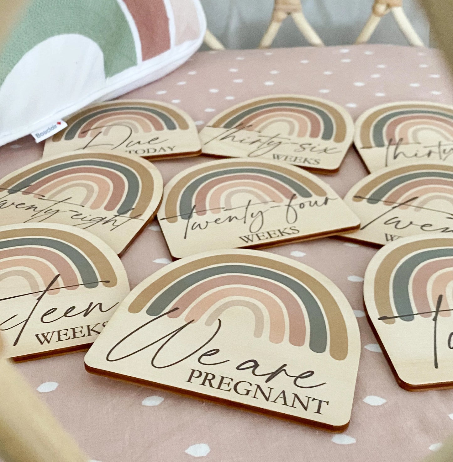 Pregnancy Milestone Plaques - Rainbow Design