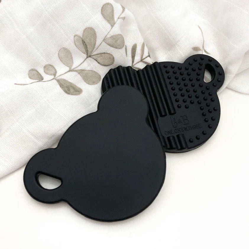 Bear Silicone Teething Disc - Black