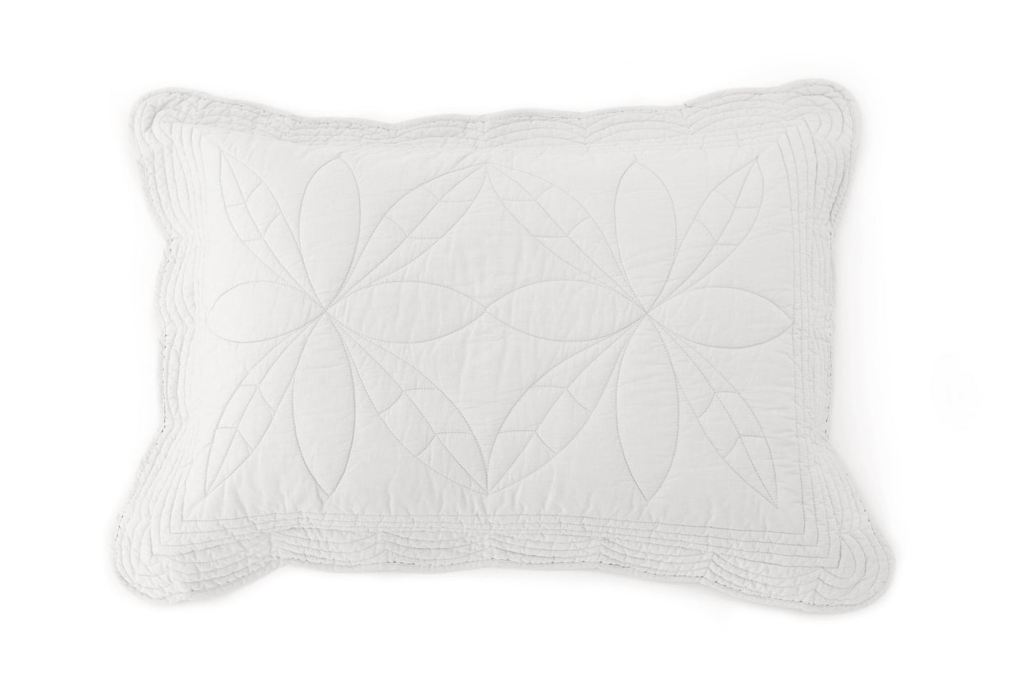 Scallop Edge Single Bedspread Quilt and Pillow Set - Mist