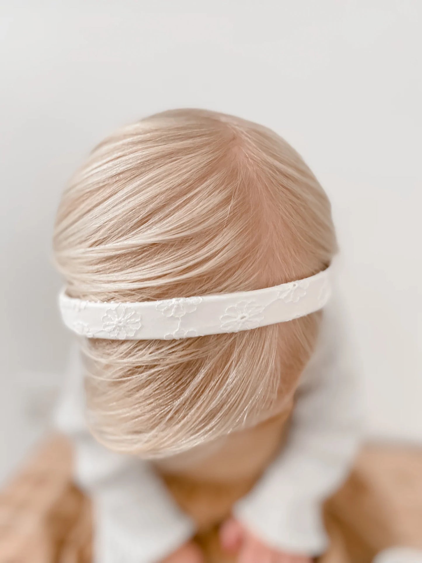 Claudette White Embroidery Headband