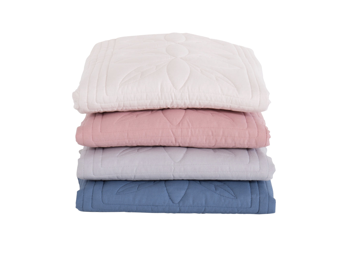 Scallop Edge Cot Quilt Set Powder