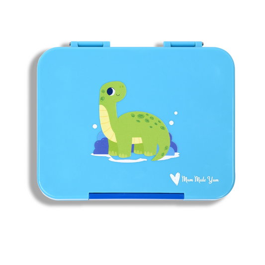 Large Bento Lunchbox - Light Blue Dinosaur