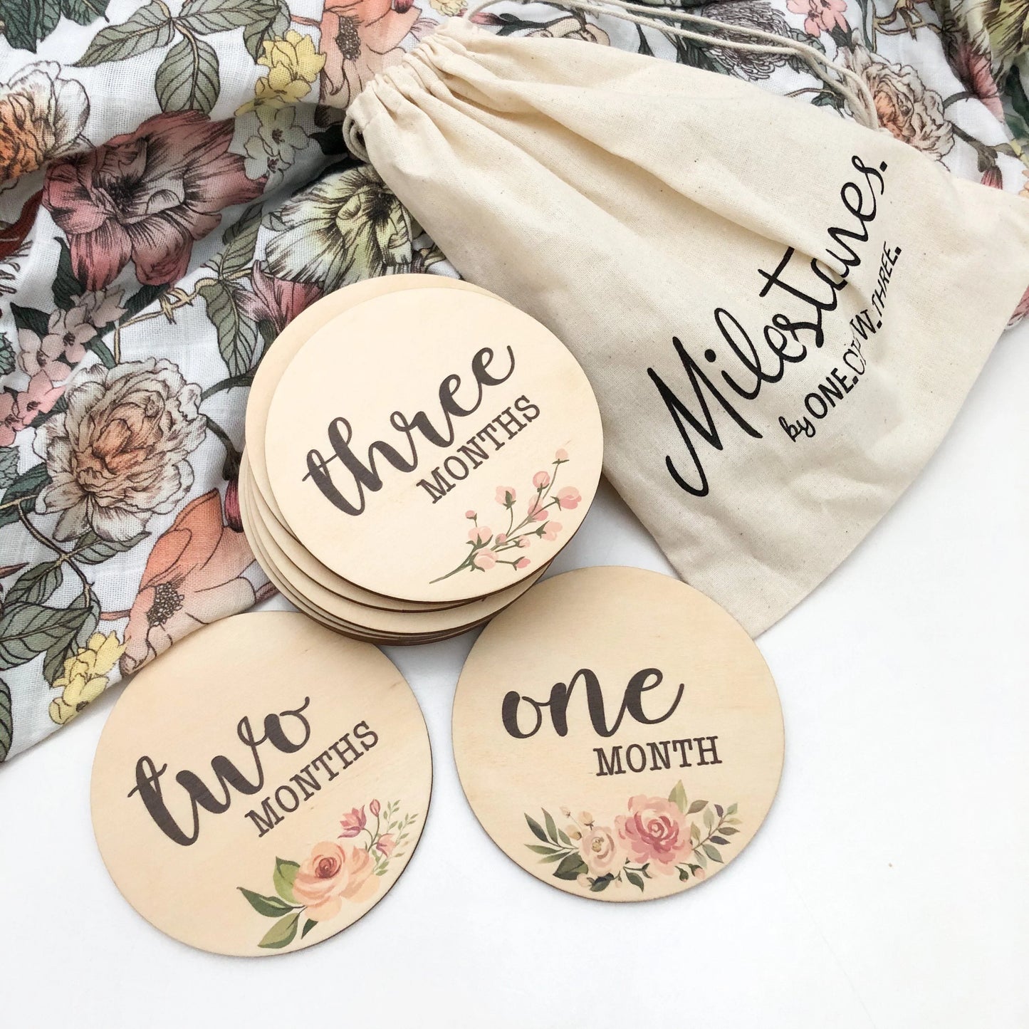 Floral Baby / Pregnancy Milestone Plaques