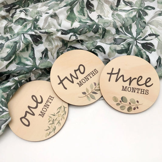 Foliage Baby / Pregnancy Milestone Plaques