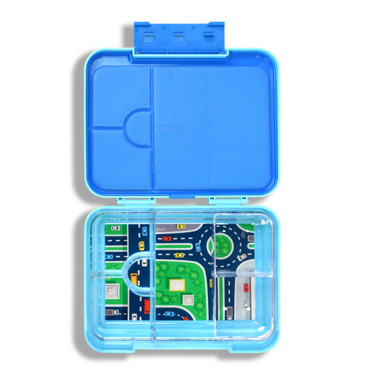 Large Bento Lunchbox - Light Blue Car