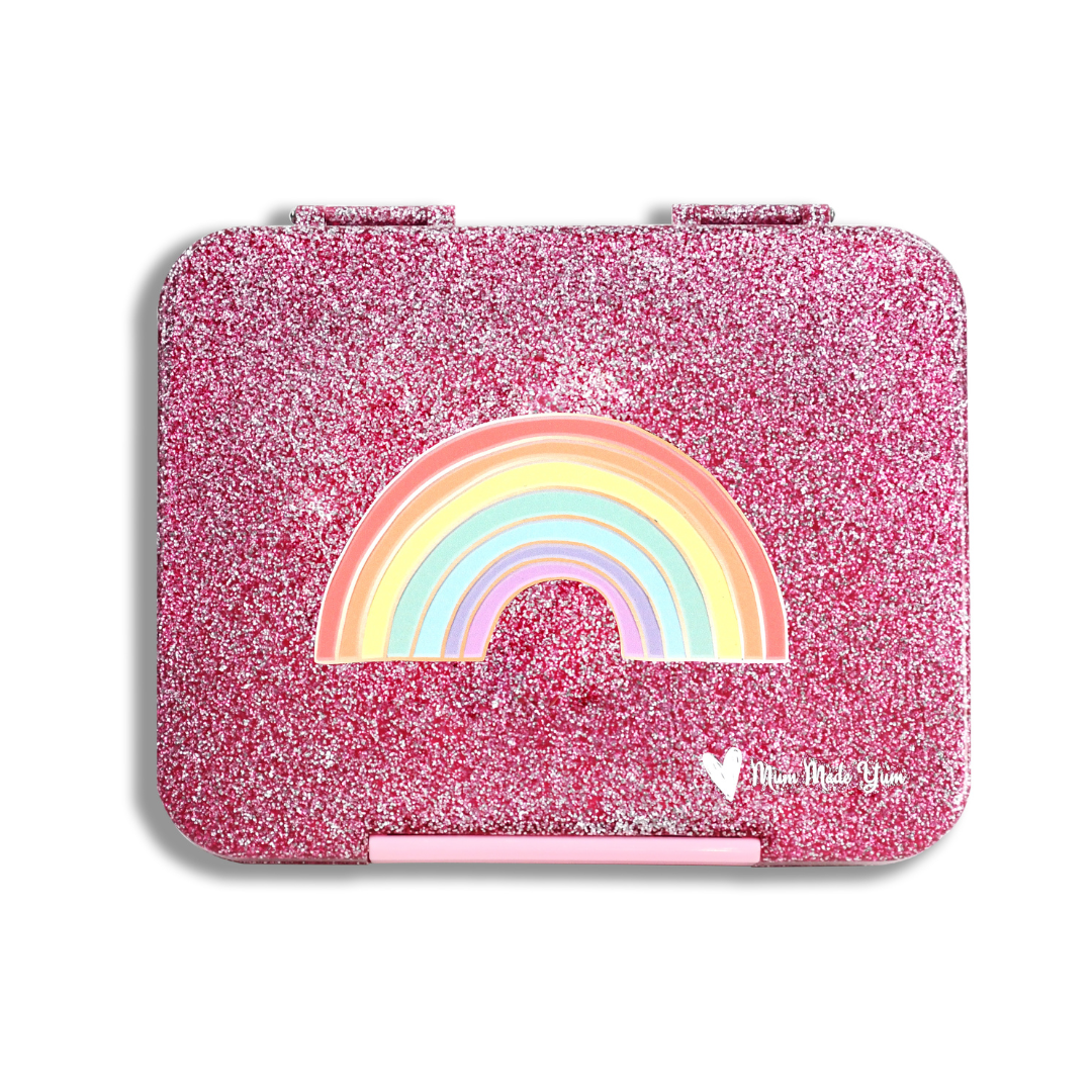 Large Bento Lunchbox - Pink Sparkle Rainbow