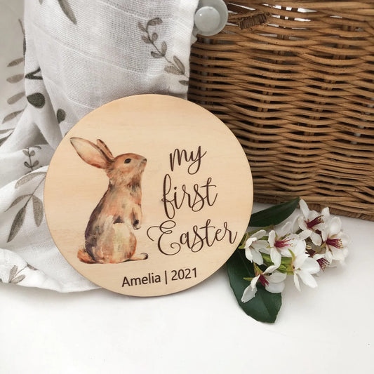 My First Easter - Standing Bunny Milestone Plaque