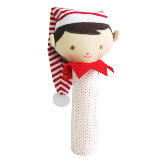 Cheeky Elf Squeaker/Rattle Red