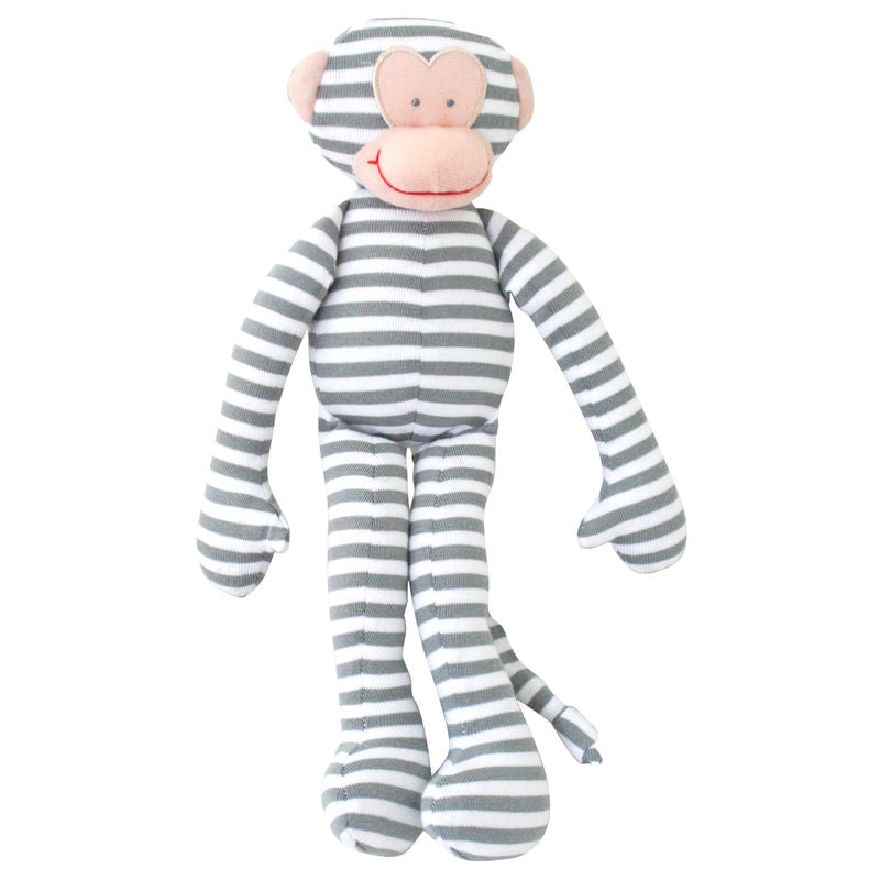 Monkey Rattle 30cm Grey Stripe