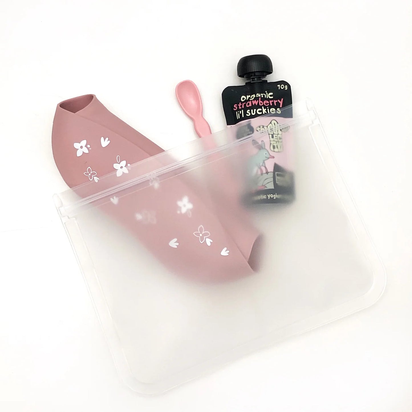 Silicone Catch Bib - Floral Rose