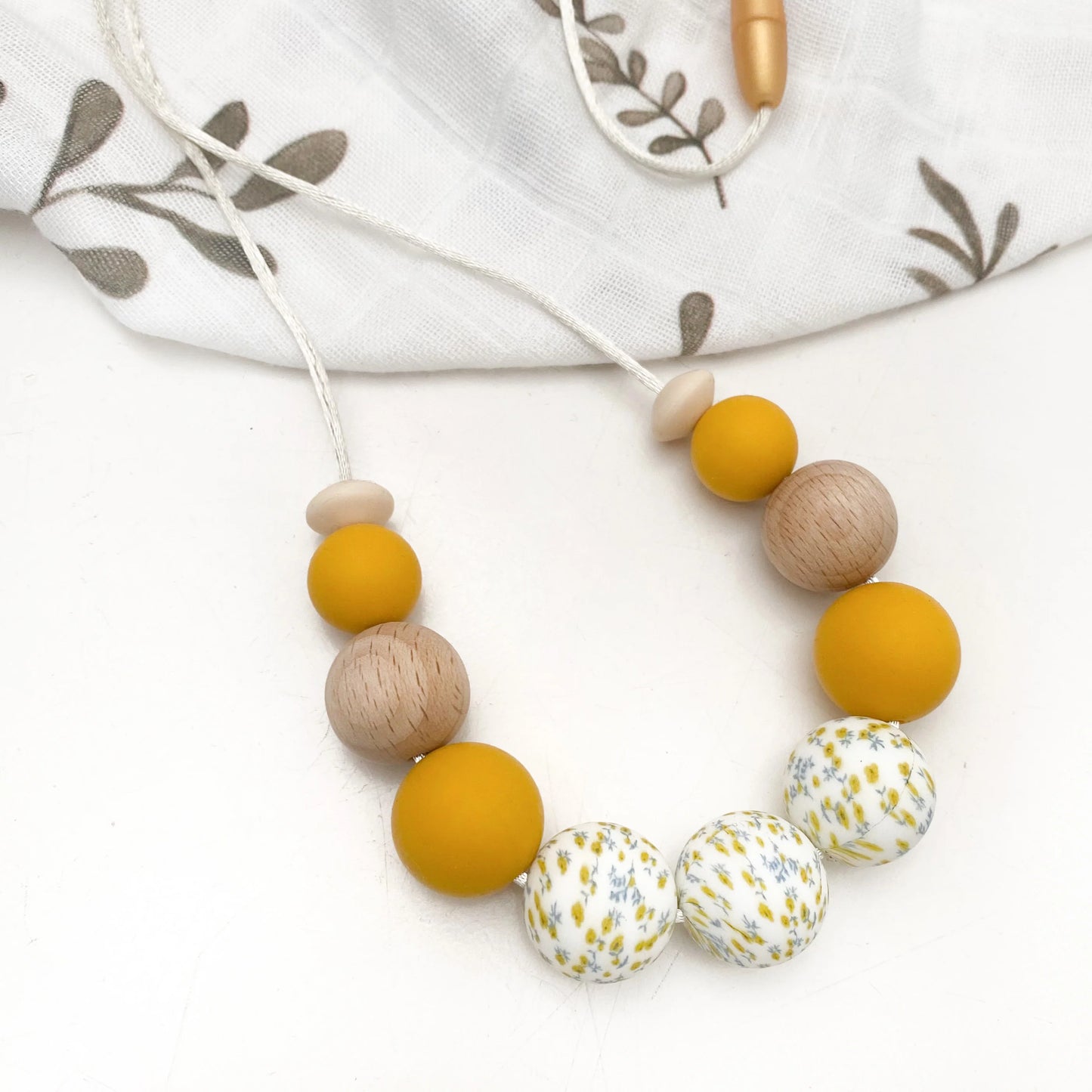 Silicone Necklace - Mustard Wattle Spring Bloom