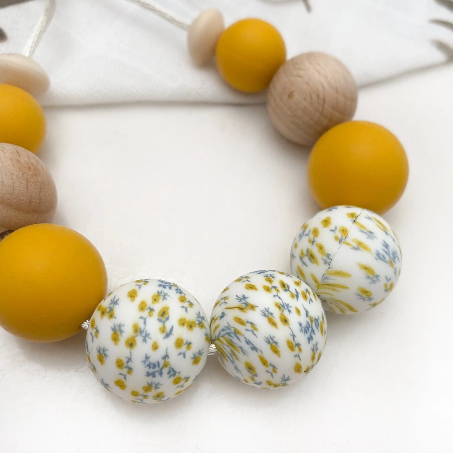 Silicone Necklace - Mustard Wattle Spring Bloom