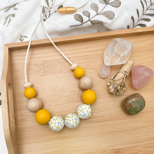 Silicone Necklace - Mustard Wattle Spring Bloom