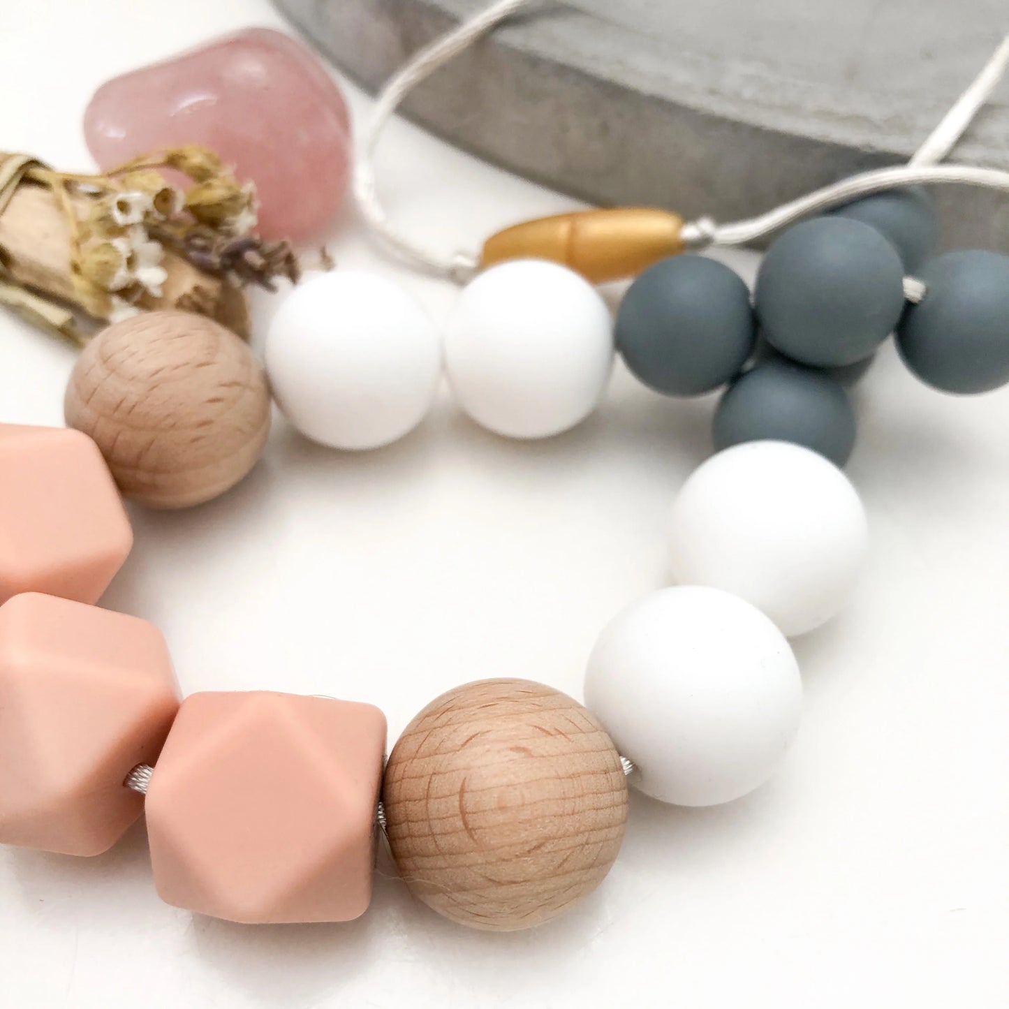 Silicone Necklace - Poppy Pink