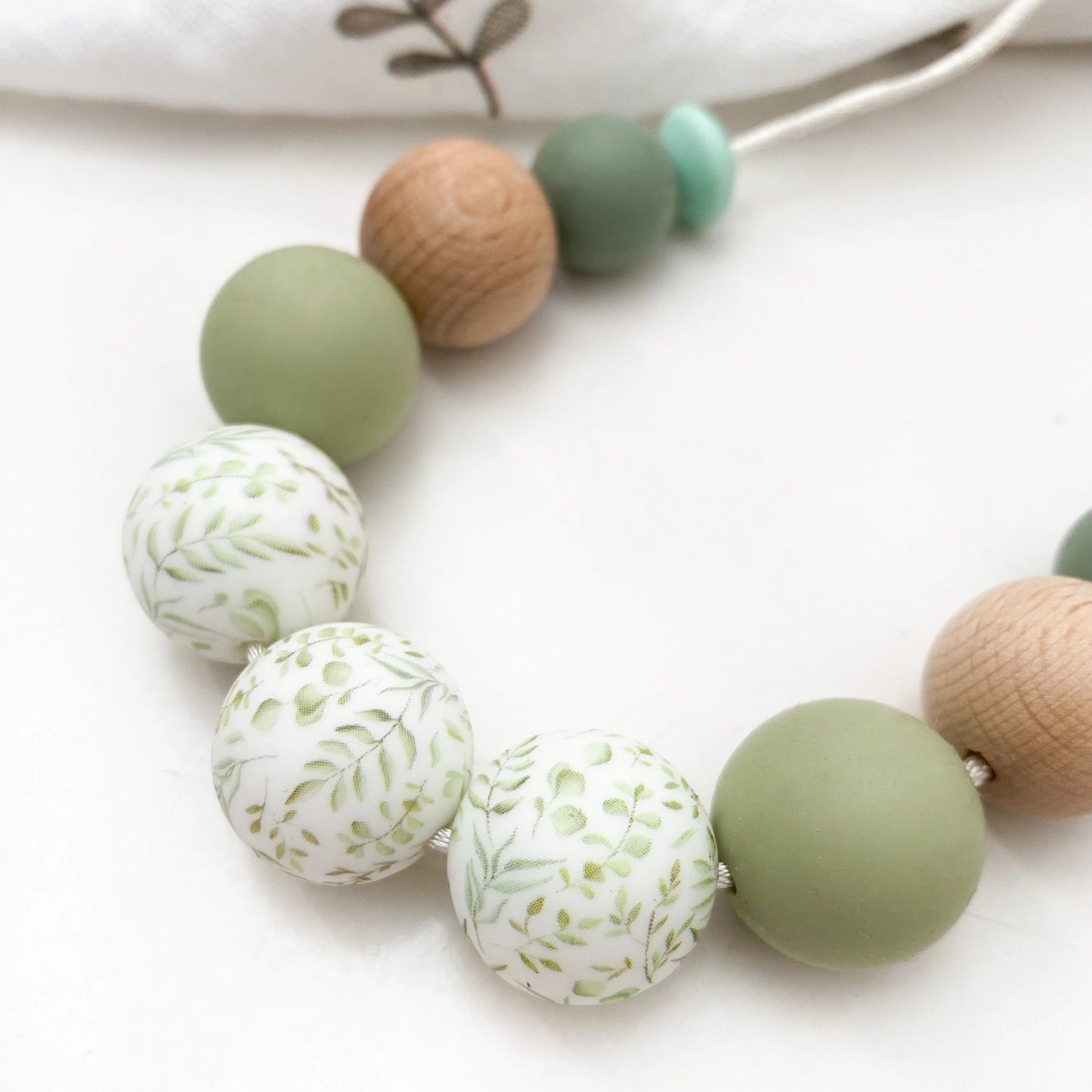 Silicone Necklace - Sage Foliage Spring Bloom