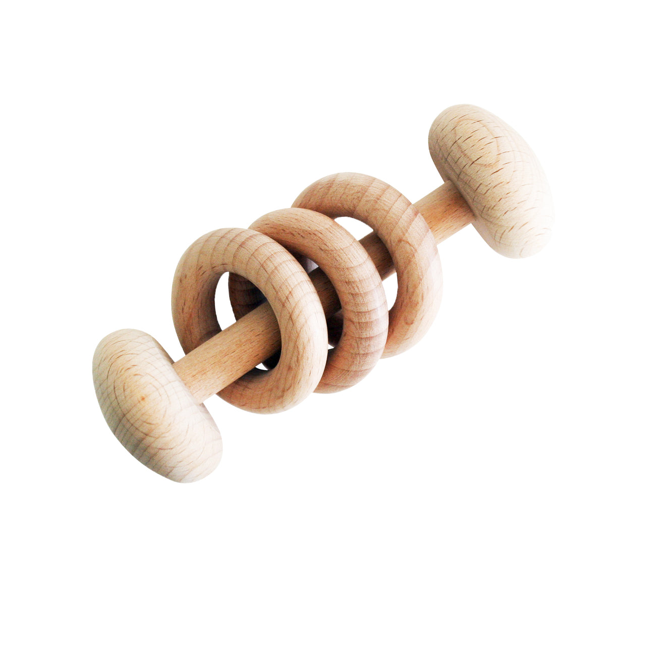 Natural Beechwood Teether Rattle